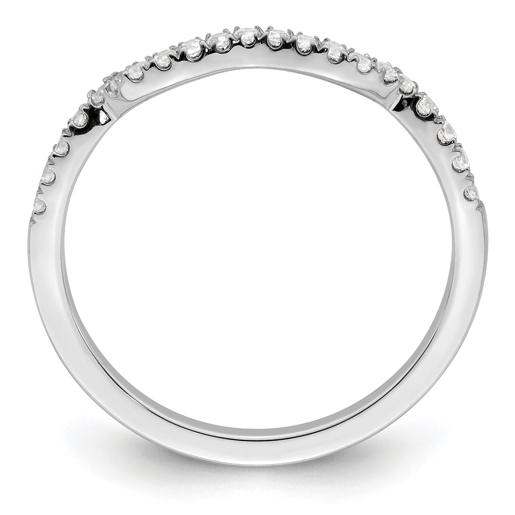 0.16ct. CZ Solid Real 14k White Polish Matching Wedding Wedding Band Ring