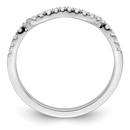 0.16ct. CZ Solid Real 14k White Polish Matching Wedding Wedding Band Ring