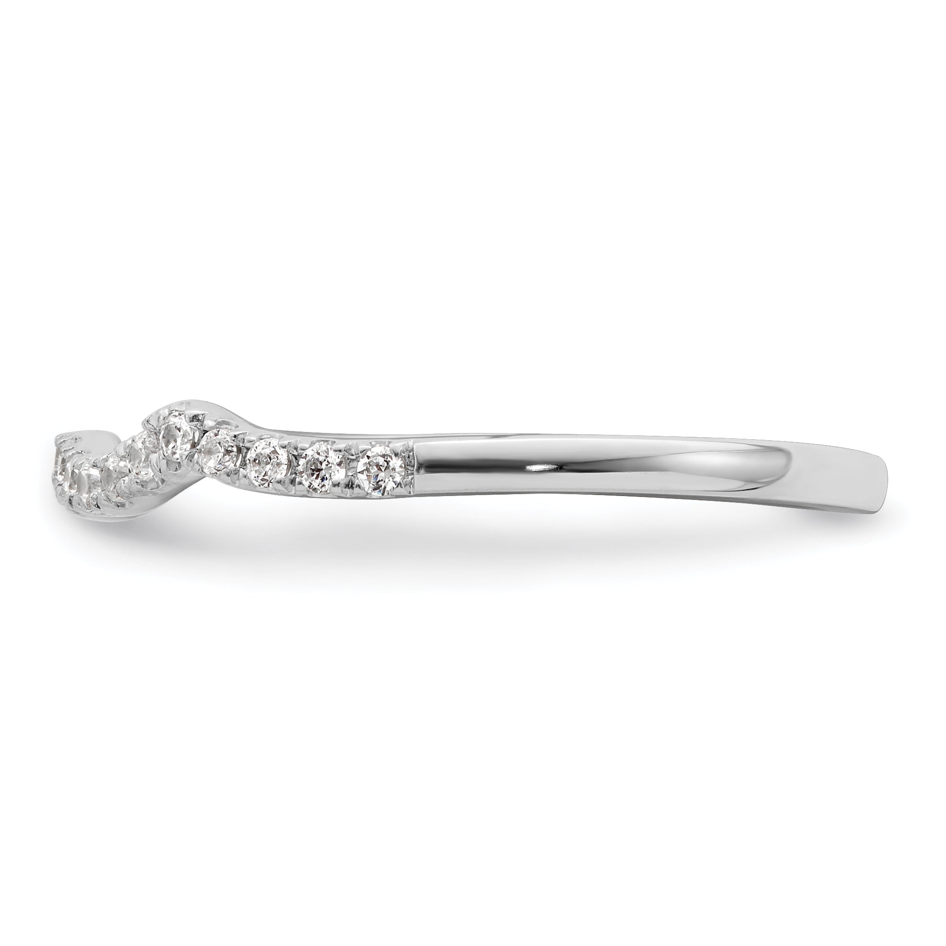 0.16ct. CZ Solid Real 14k White Polish Matching Wedding Wedding Band Ring