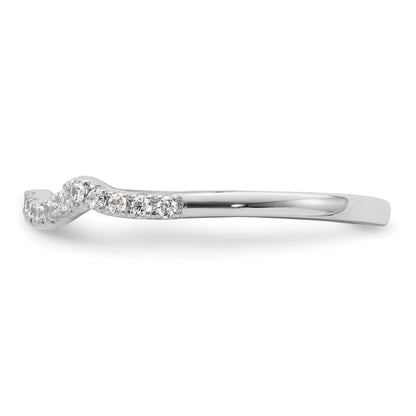0.16ct. CZ Solid Real 14k White Polish Matching Wedding Wedding Band Ring