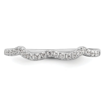 0.16ct. CZ Solid Real 14k White Polish Matching Wedding Wedding Band Ring