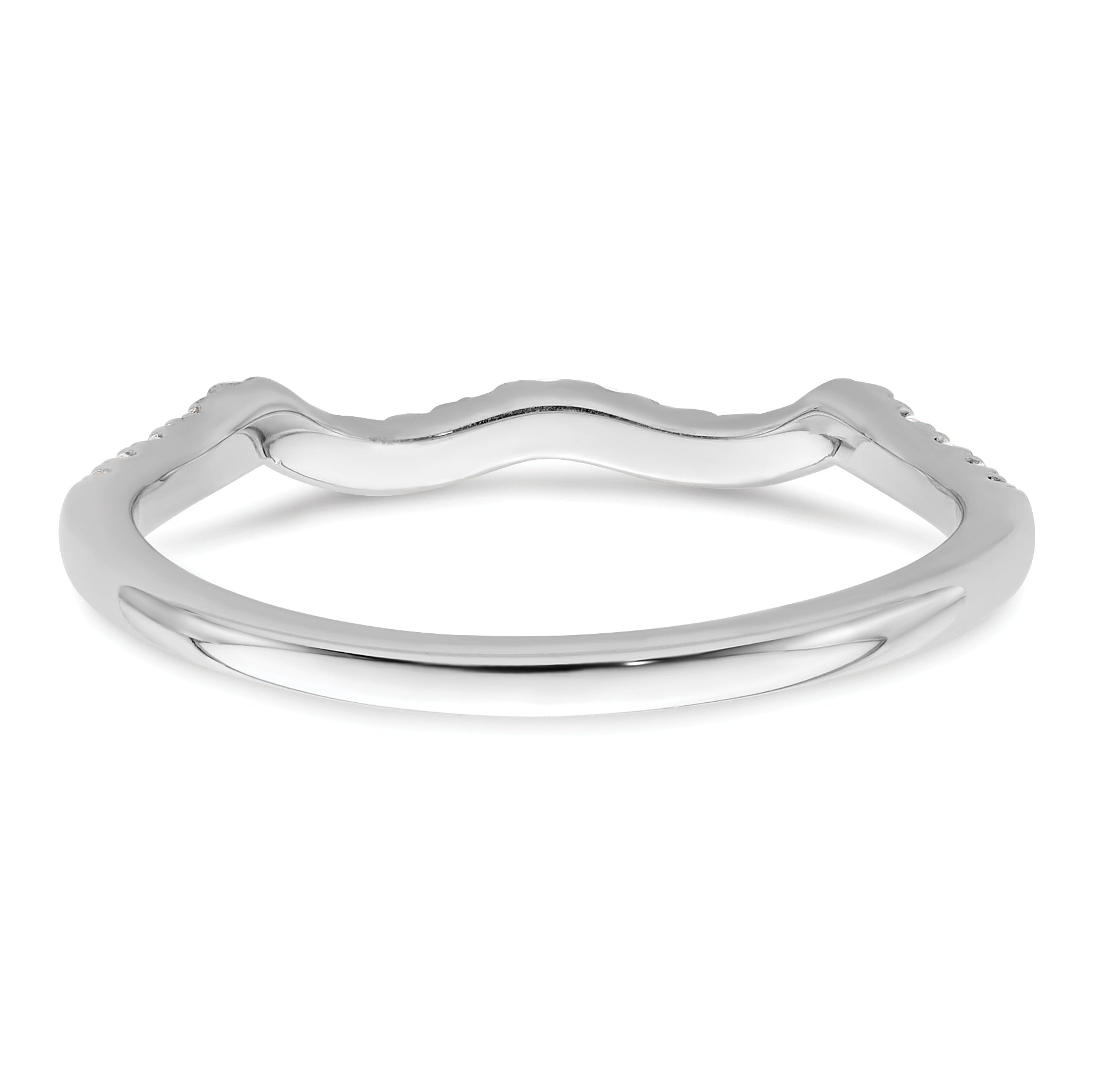 0.16ct. CZ Solid Real 14k White Polish Matching Wedding Wedding Band Ring