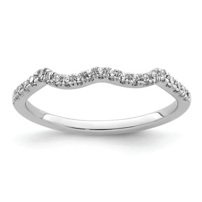 0.16ct. CZ Solid Real 14k White Polish Matching Wedding Wedding Band Ring