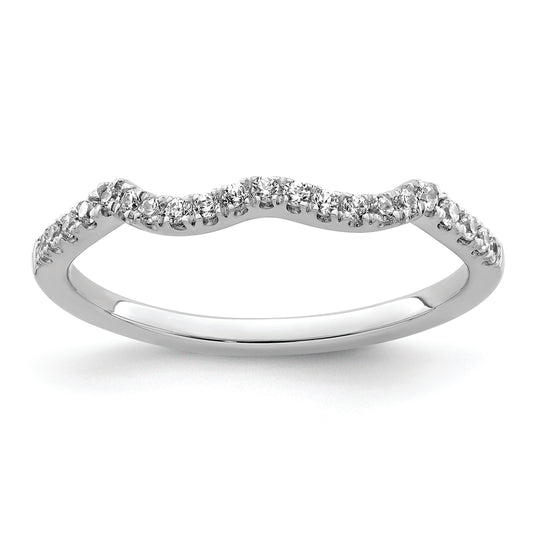 0.16ct. CZ Solid Real 14k White Polish Matching Wedding Wedding Band Ring