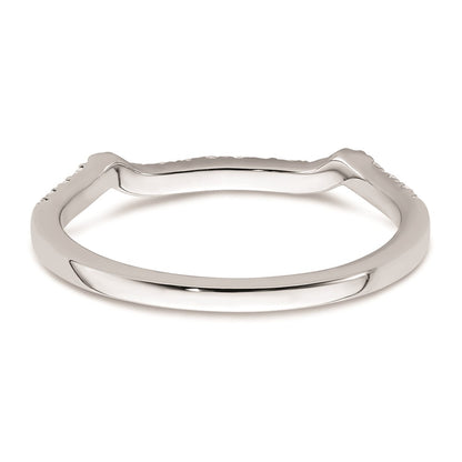 0.16ct. CZ Solid Real 14k White Polish Matching Wedding Wedding Band Ring
