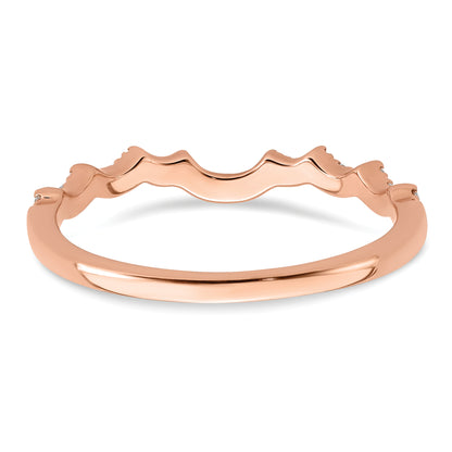 0.22ct. CZ Solid Real 14k Rose Polish Matching Wedding Wedding Band Ring