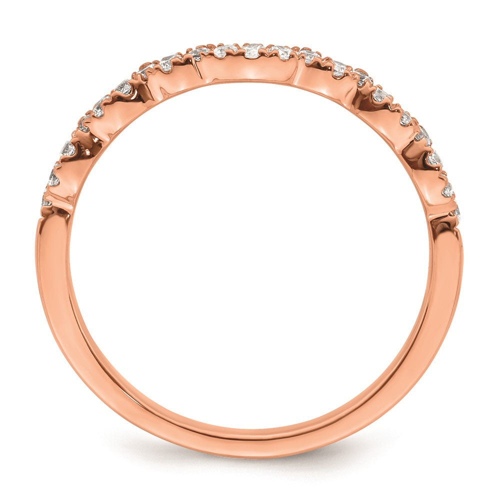 0.22ct. CZ Solid Real 14k Rose Polish Matching Wedding Wedding Band Ring