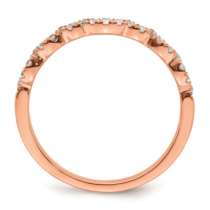 0.22ct. CZ Solid Real 14k Rose Polish Matching Wedding Wedding Band Ring