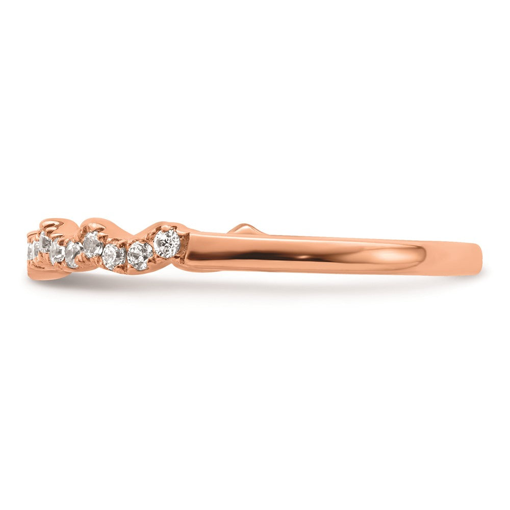 0.22ct. CZ Solid Real 14k Rose Polish Matching Wedding Wedding Band Ring