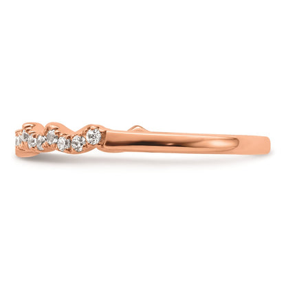 0.22ct. CZ Solid Real 14k Rose Polish Matching Wedding Wedding Band Ring