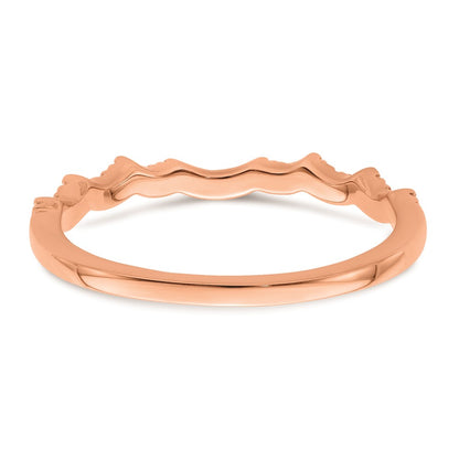 0.22ct. CZ Solid Real 14k Rose Polish Matching Wedding Wedding Band Ring