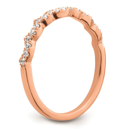 0.22ct. CZ Solid Real 14k Rose Polish Matching Wedding Wedding Band Ring