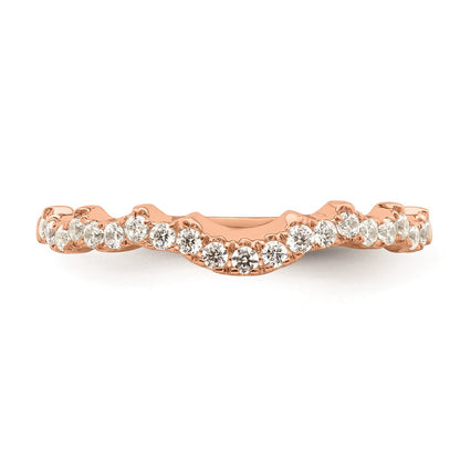 0.25ct. CZ Solid Real 14k Rose Polish Matching Wedding Wedding Band Ring