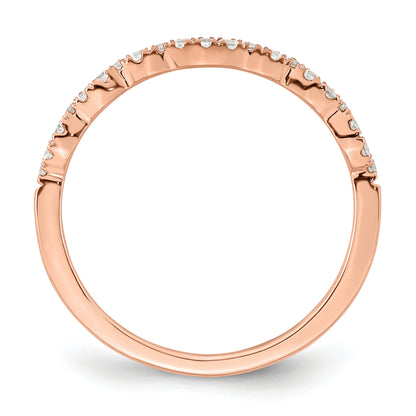 0.22ct. CZ Solid Real 14k Rose Polish Matching Wedding Wedding Band Ring