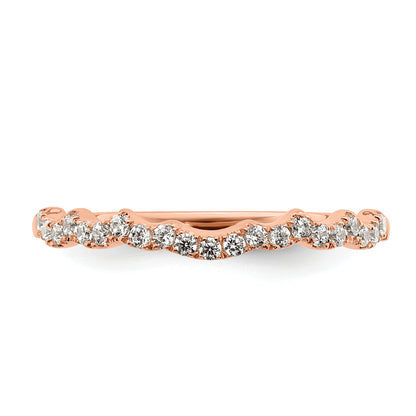 0.22ct. CZ Solid Real 14k Rose Polish Matching Wedding Wedding Band Ring