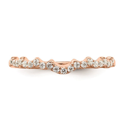0.22ct. CZ Solid Real 14k Rose Polish Matching Wedding Wedding Band Ring