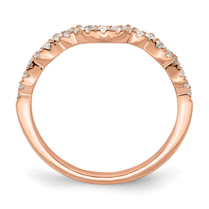 0.25ct. CZ Solid Real 14k Rose Polish Matching Wedding Wedding Band Ring