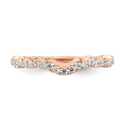 0.25ct. CZ Solid Real 14k Rose Polish Matching Wedding Wedding Band Ring