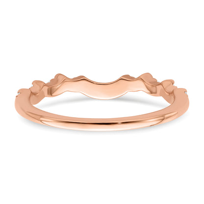 0.25ct. CZ Solid Real 14k Rose Polish Matching Wedding Wedding Band Ring