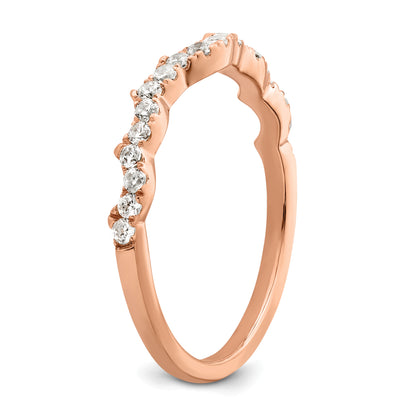 0.25ct. CZ Solid Real 14k Rose Polish Matching Wedding Wedding Band Ring