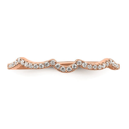 0.11ct. CZ Solid Real 14k Rose Polish Matching Wedding Wedding Band Ring