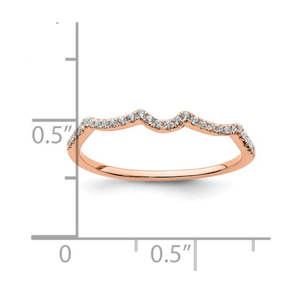 0.11ct. CZ Solid Real 14k Rose Polish Matching Wedding Wedding Band Ring