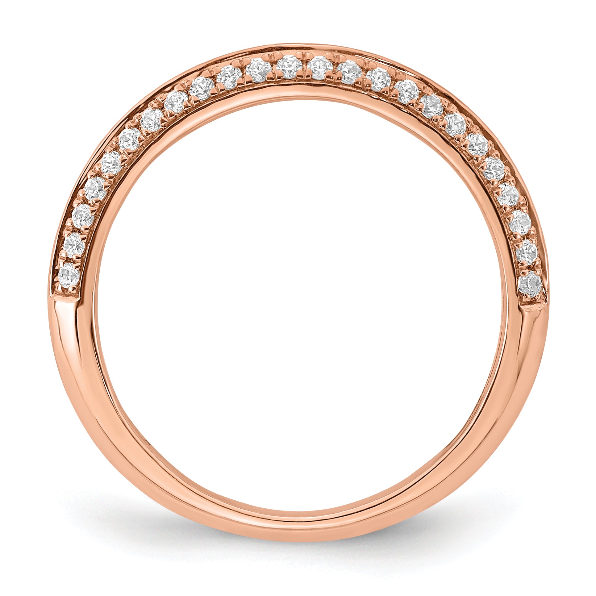 0.30ct. CZ Solid Real 14k Rose Polish Matching Wedding Wedding Band Ring