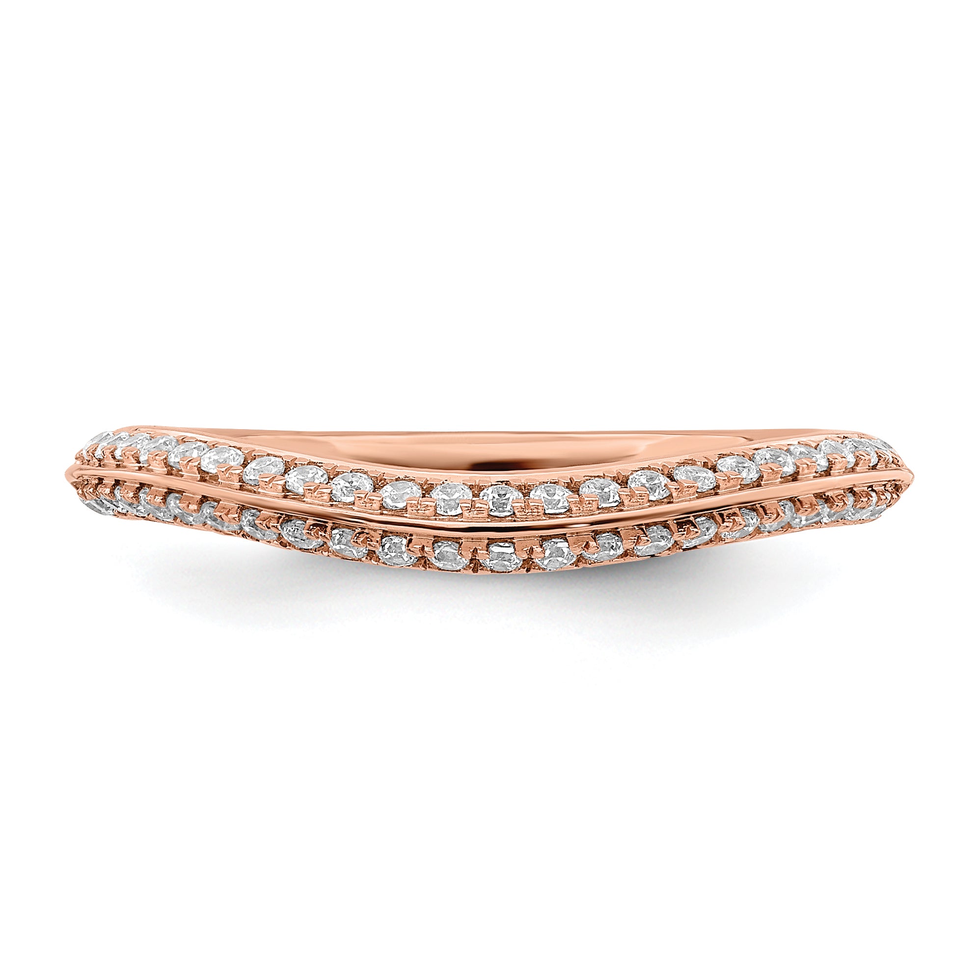 0.30ct. CZ Solid Real 14k Rose Polish Matching Wedding Wedding Band Ring