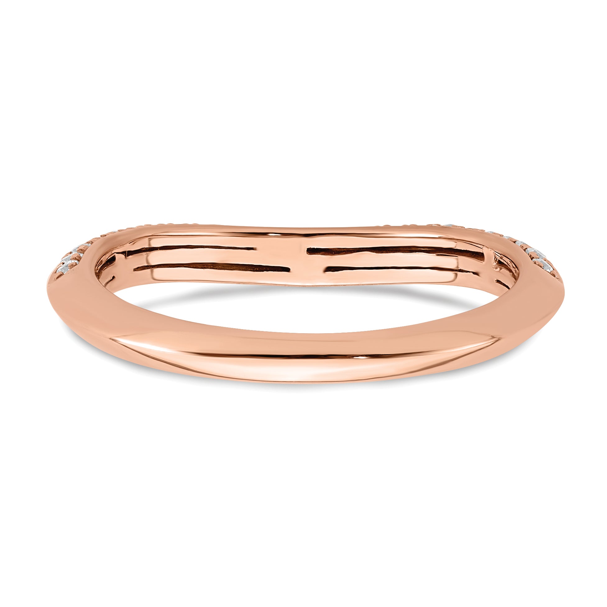 0.30ct. CZ Solid Real 14k Rose Polish Matching Wedding Wedding Band Ring