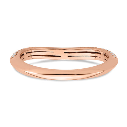 0.30ct. CZ Solid Real 14k Rose Polish Matching Wedding Wedding Band Ring