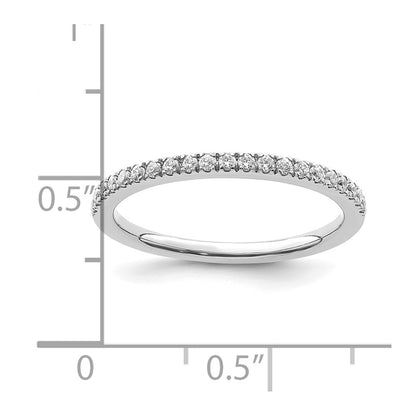 0.25ct. CZ Solid Real 14k White Polished Matching Wedding Wedding Band Ring