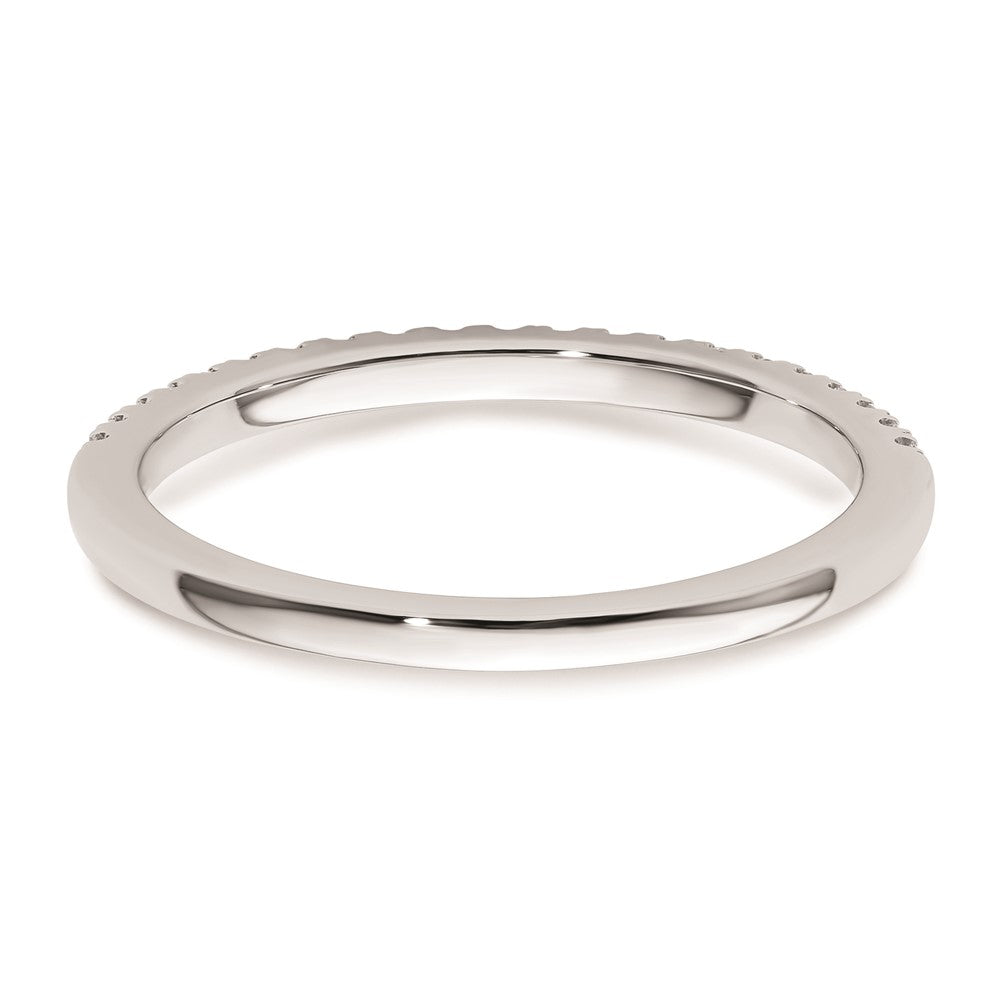 0.22ct. CZ Solid Real 14k White Polished Matching Wedding Wedding Band Ring
