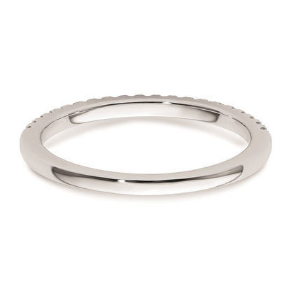 0.22ct. CZ Solid Real 14k White Polished Matching Wedding Wedding Band Ring