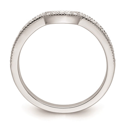 0.14ct. CZ Solid Real 14k White Polished Matching Wedding Wedding Band Ring