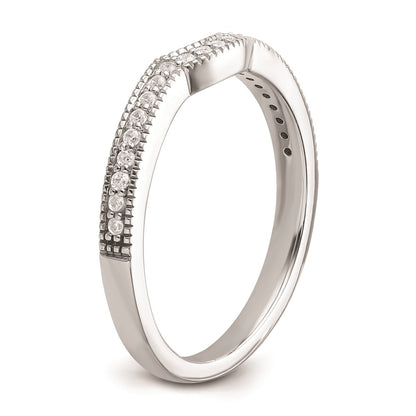 0.14ct. CZ Solid Real 14k White Polished Matching Wedding Wedding Band Ring