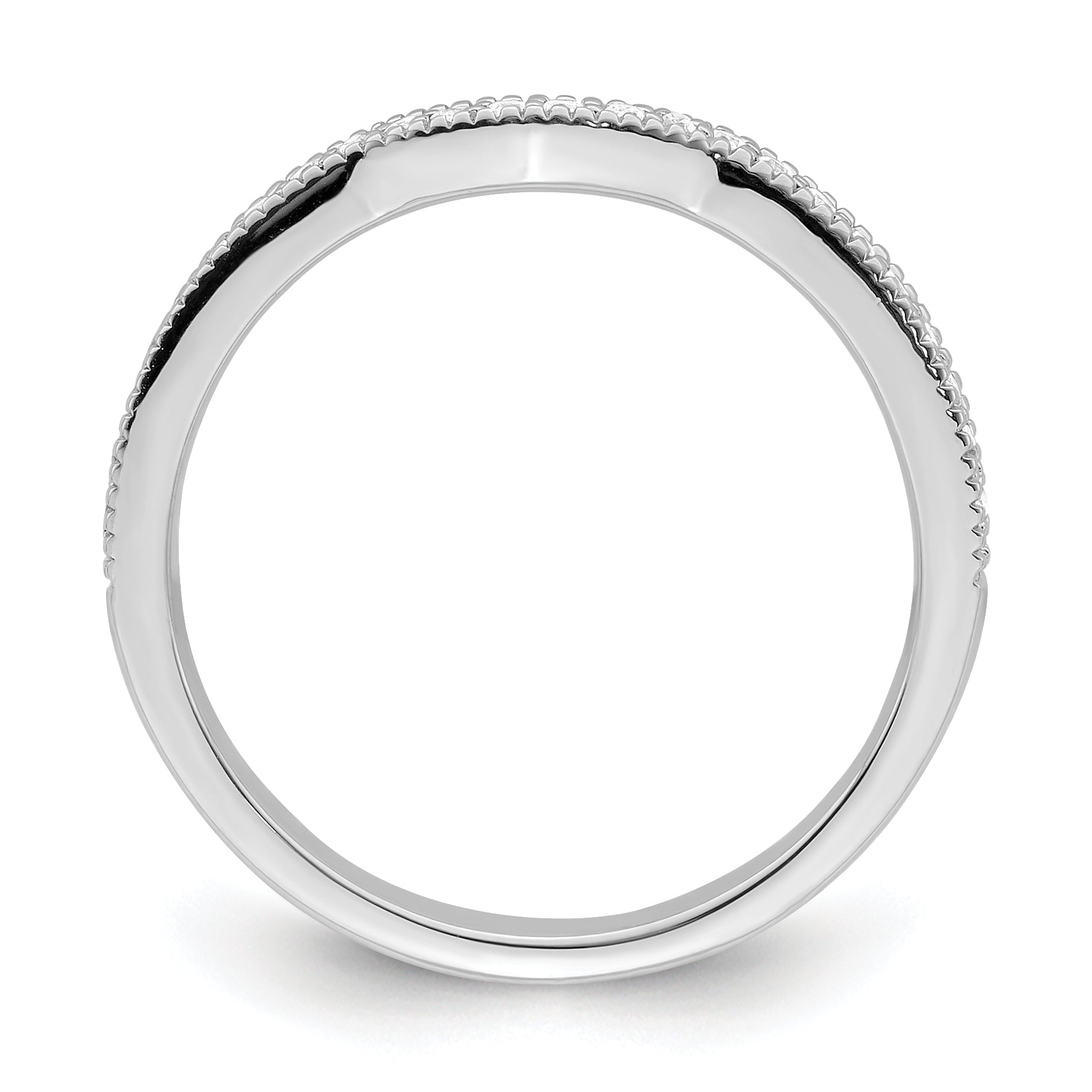 0.16ct. CZ Solid Real 14k White Polished Matching Wedding Wedding Band Ring