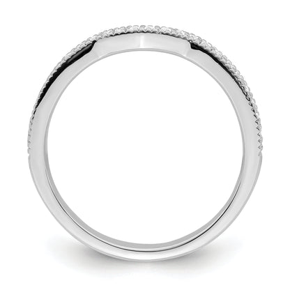 0.16ct. CZ Solid Real 14k White Polished Matching Wedding Wedding Band Ring