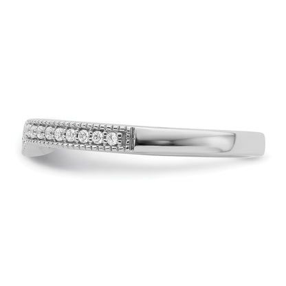 0.16ct. CZ Solid Real 14k White Polished Matching Wedding Wedding Band Ring