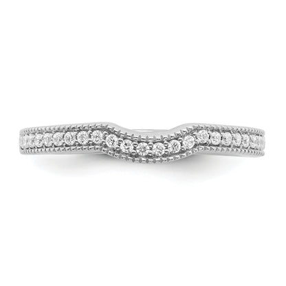 0.16ct. CZ Solid Real 14k White Polished Matching Wedding Wedding Band Ring