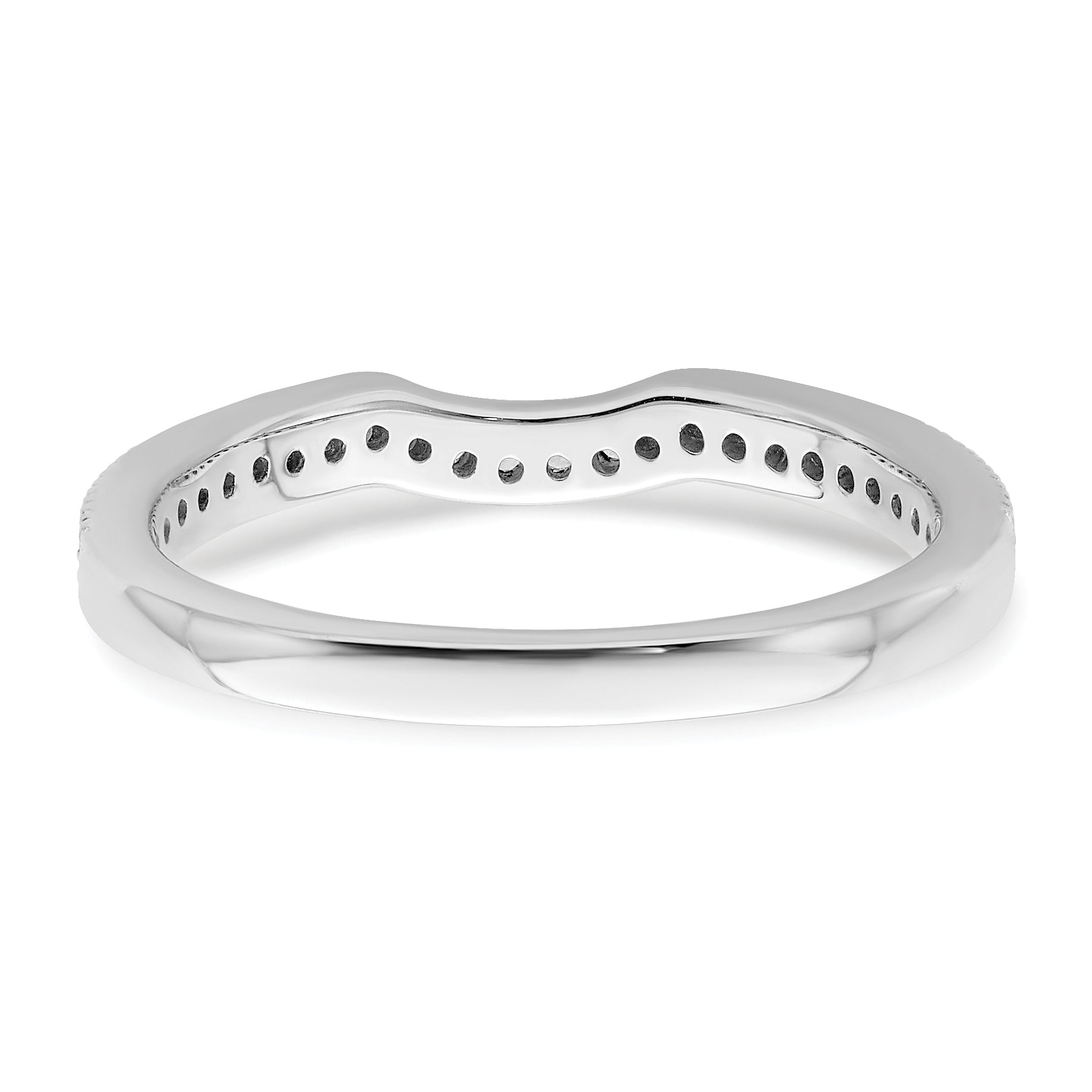 0.16ct. CZ Solid Real 14k White Polished Matching Wedding Wedding Band Ring
