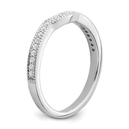 0.16ct. CZ Solid Real 14k White Polished Matching Wedding Wedding Band Ring