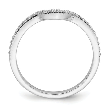 0.15ct. CZ Solid Real 14k White Polished Matching Wedding Wedding Band Ring