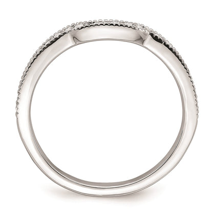 0.17ct. CZ Solid Real 14k White Polished Matching Wedding Wedding Band Ring