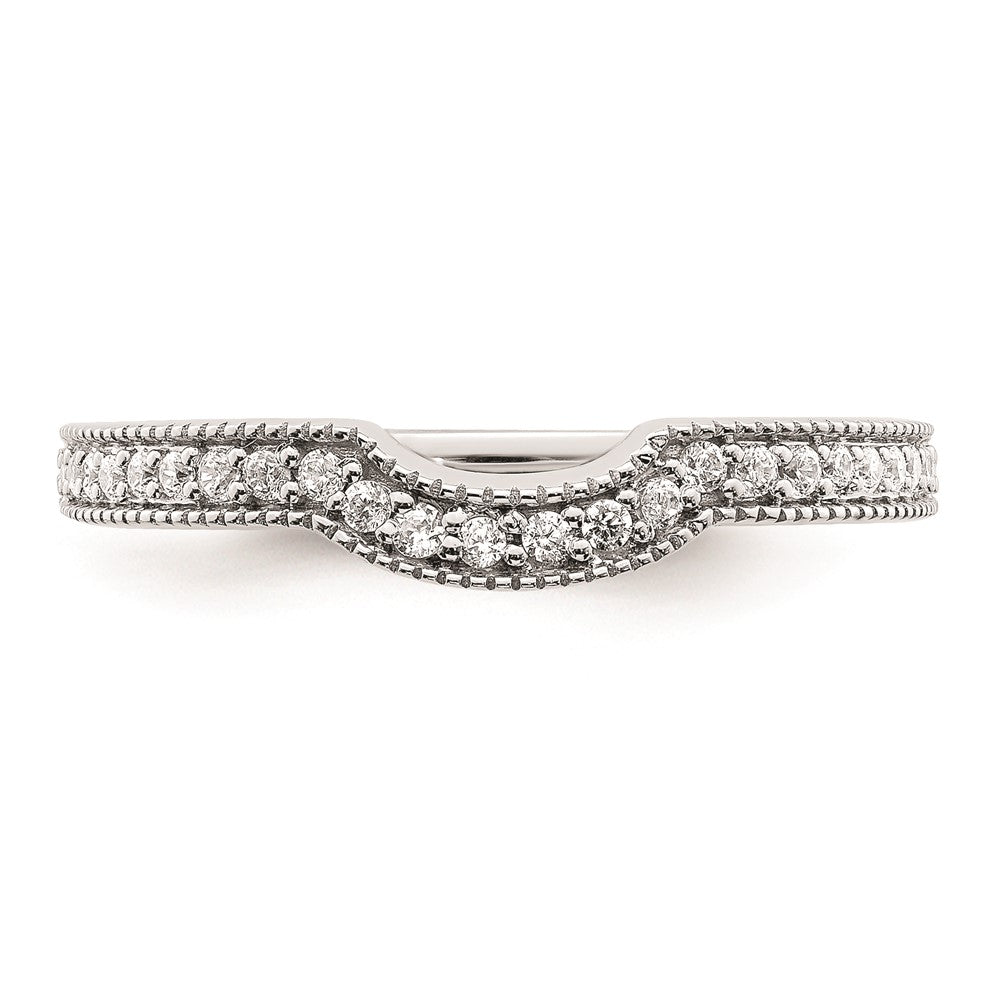 0.17ct. CZ Solid Real 14k White Polished Matching Wedding Wedding Band Ring
