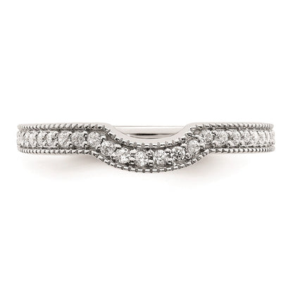 0.17ct. CZ Solid Real 14k White Polished Matching Wedding Wedding Band Ring