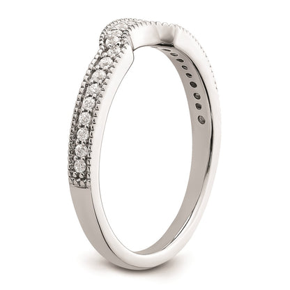 0.17ct. CZ Solid Real 14k White Polished Matching Wedding Wedding Band Ring