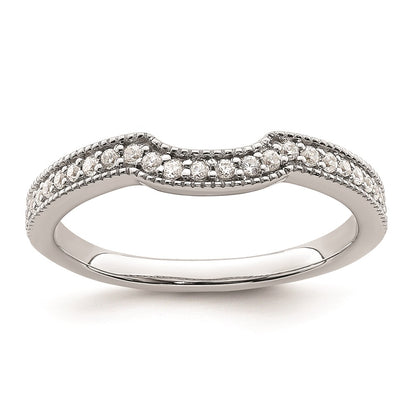 0.17ct. CZ Solid Real 14k White Polished Matching Wedding Wedding Band Ring