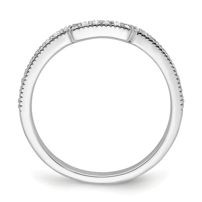 0.15ct. CZ Solid Real 14k White Polished Matching Wedding Wedding Band Ring