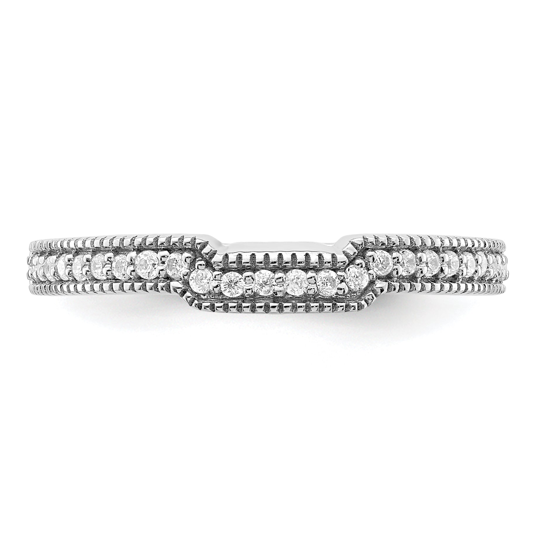 0.15ct. CZ Solid Real 14k White Polished Matching Wedding Wedding Band Ring