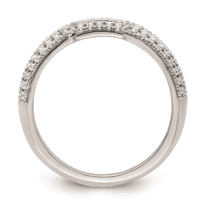 0.12ct. CZ Solid Real 14k White Polished Matching Wedding Wedding Band Ring